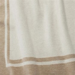 Sferra Viletta Updated Traditional Beige Border Cotton Throw Blanket|