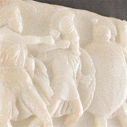 John Richard Hellenistic Relief White Soldier Black Frame Mixed Media I - 16x17|