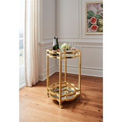 Chase Modern Classic Gold Metal Bar Cart|