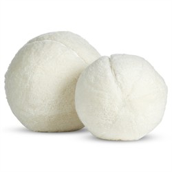 Xavier Modern Classic White Sheepskin Round Throw Pillow - Set of 2|
