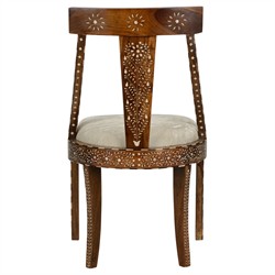 Lane Updated Traditional Brown Wood Bone Inlay Dining Chair|