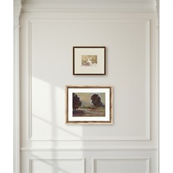 Silvan French Country Beige Floral Bouquet Gold Frame Painting - 11x13|