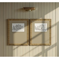 Saffira French Country Architecture Antique Gold Frame Illustration 2 - 18x15|