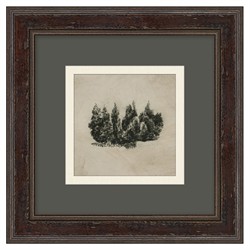 Anselm Rustic Grey Forest Dark Walnut Frame Diptych Illustration - 14x14|