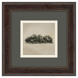 Anselm Rustic Grey Forest Dark Walnut Frame Diptych Illustration - 14x14|