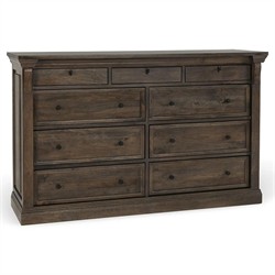 Melany French Country Brown Mango Wood Double Dresser|