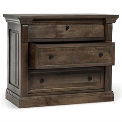 Melany French Country Brown Mango Wood Nightstand|