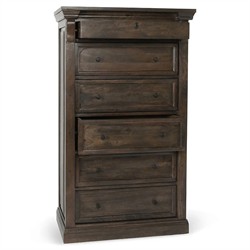 Melany French Country Brown Mango Wood Tall Chest|