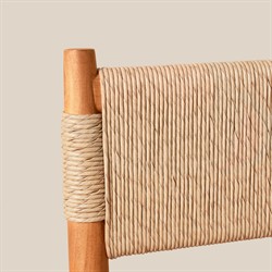 Almira Coastal Beach Natural Teak Wood Woven Outdoor Counter Stool|