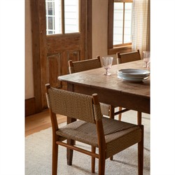 Almira Coastal Beach Natural Teak Woven Outdoor Dining Chair|