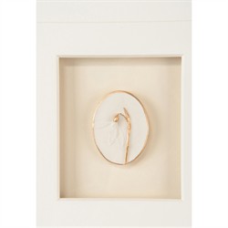 Tahlia Modern Classic White Botanical Gold Leaf Frame Mixed Media IV - 18x14|