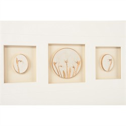 Tahlia Modern Classic White Botanical Gold Leaf Frame Mixed Media V - 14x24|