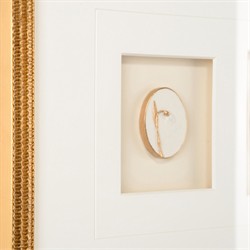 Tahlia Modern Classic White Botanical Gold Leaf Frame Mixed Media V - 14x24|