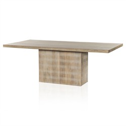 Madison Modern Classic Light Wash Mango Wood Rectangular Dining Table - 84"|