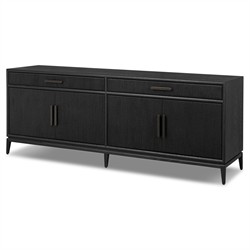 Rosal Modern Classic Black Oak Woven Rush Sideboard|