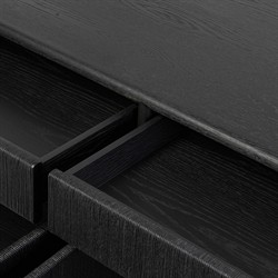 Rosal Modern Classic Black Oak Woven Rush Sideboard|