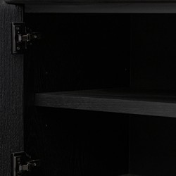 Rosal Modern Classic Black Oak Woven Rush Sideboard|