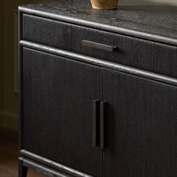 Rosal Modern Classic Black Oak Woven Rush Sideboard|