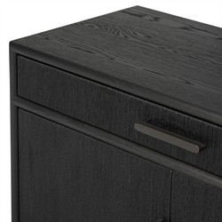 Rosal Modern Classic Black Oak Woven Rush Sideboard|