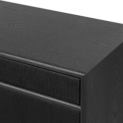 Rosal Modern Classic Black Oak Woven Rush Sideboard|