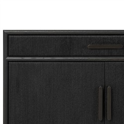 Rosal Modern Classic Black Oak Woven Rush Sideboard|