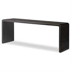 Lana Rustic Lodge Smoked Black Oak Rectangular Console Table|