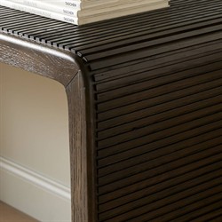 Lana Rustic Lodge Smoked Black Oak Rectangular Console Table|