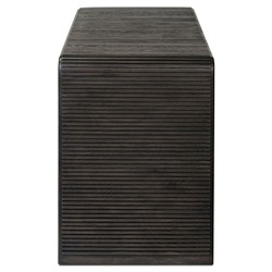 Lana Rustic Lodge Smoked Black Oak Rectangular Console Table|