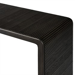 Lana Rustic Lodge Smoked Black Oak Rectangular Console Table|