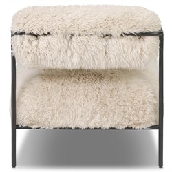 Fenn Modern Classic Champagne Fur Black Iron Arm Chair|