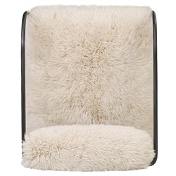 Fenn Modern Classic Champagne Fur Black Iron Arm Chair|
