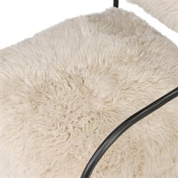 Fenn Modern Classic Champagne Fur Black Iron Arm Chair|