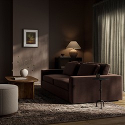 Candace Modern Classic Surrey Cocoa Velvet Sofa - 98"|