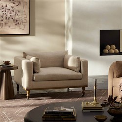 Harlin Updated Traditional Alcala Wheat Performance Chair and a Half|