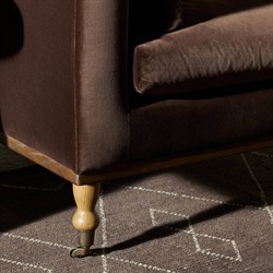 Harlin Updated Traditional Surrey Cocoa Velvet Chair and a Half|