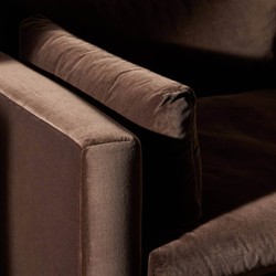 Harlin Updated Traditional Surrey Cocoa Velvet Chair and a Half|