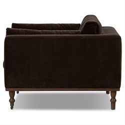 Harlin Updated Traditional Surrey Cocoa Velvet Chair and a Half|