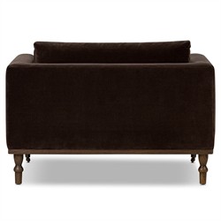 Harlin Updated Traditional Surrey Cocoa Velvet Chair and a Half|
