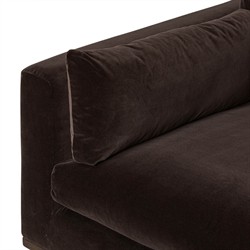 Harlin Updated Traditional Surrey Cocoa Velvet Chair and a Half|