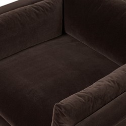 Harlin Updated Traditional Surrey Cocoa Velvet Chair and a Half|