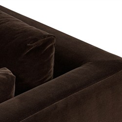 Harlin Updated Traditional Surrey Cocoa Velvet Chair and a Half|