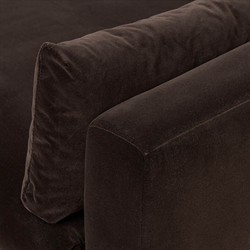 Harlin Updated Traditional Surrey Cocoa Velvet Chair and a Half|