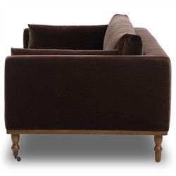 Harlin Updated Traditional Surrey Cocoa Velvet Sofa - 96"|
