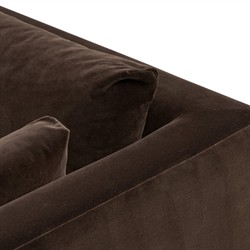 Harlin Updated Traditional Surrey Cocoa Velvet Sofa - 96"|