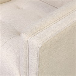 Celeste Rustic Lodge Thames Cream Performance Brown Wood Tufted Swivel Arm Chair|