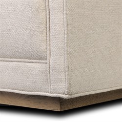 Celeste Rustic Lodge Thames Cream Performance Brown Wood Tufted Swivel Arm Chair|