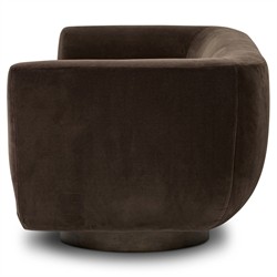 Sabina Modern  Surrey Cocoa Brown Velvet Sofa - 87"|