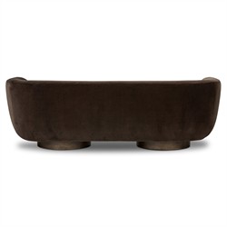 Sabina Modern  Surrey Cocoa Brown Velvet Sofa - 87"|