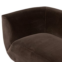 Sabina Modern  Surrey Cocoa Brown Velvet Sofa - 87"|