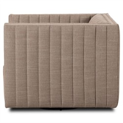 Leo Mid Century Modern Crypton Nomad Taupe Tufted Swivel Chair|